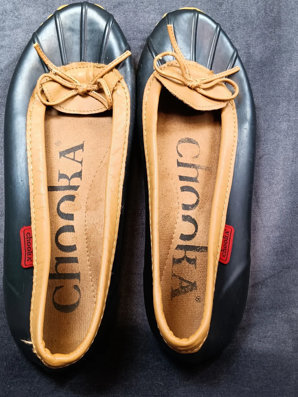 Chooka Black and Tan Women's Waterproof Ballet Flats